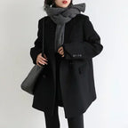 Mid-Long Wool Blend Overcoat for Women-HighTouch