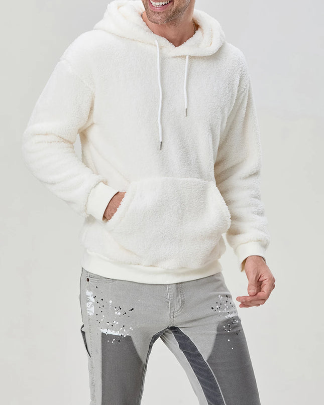 Men's Sherpa Fuzzy Pullover Hoodie