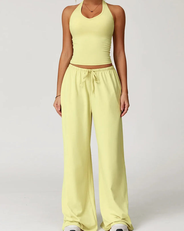 Women’s Hollow-Back Tank & High-Waist Drawstring Pants