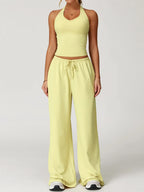 Women’s Hollow-Back Tank & High-Waist Drawstring Pants-HighTouch