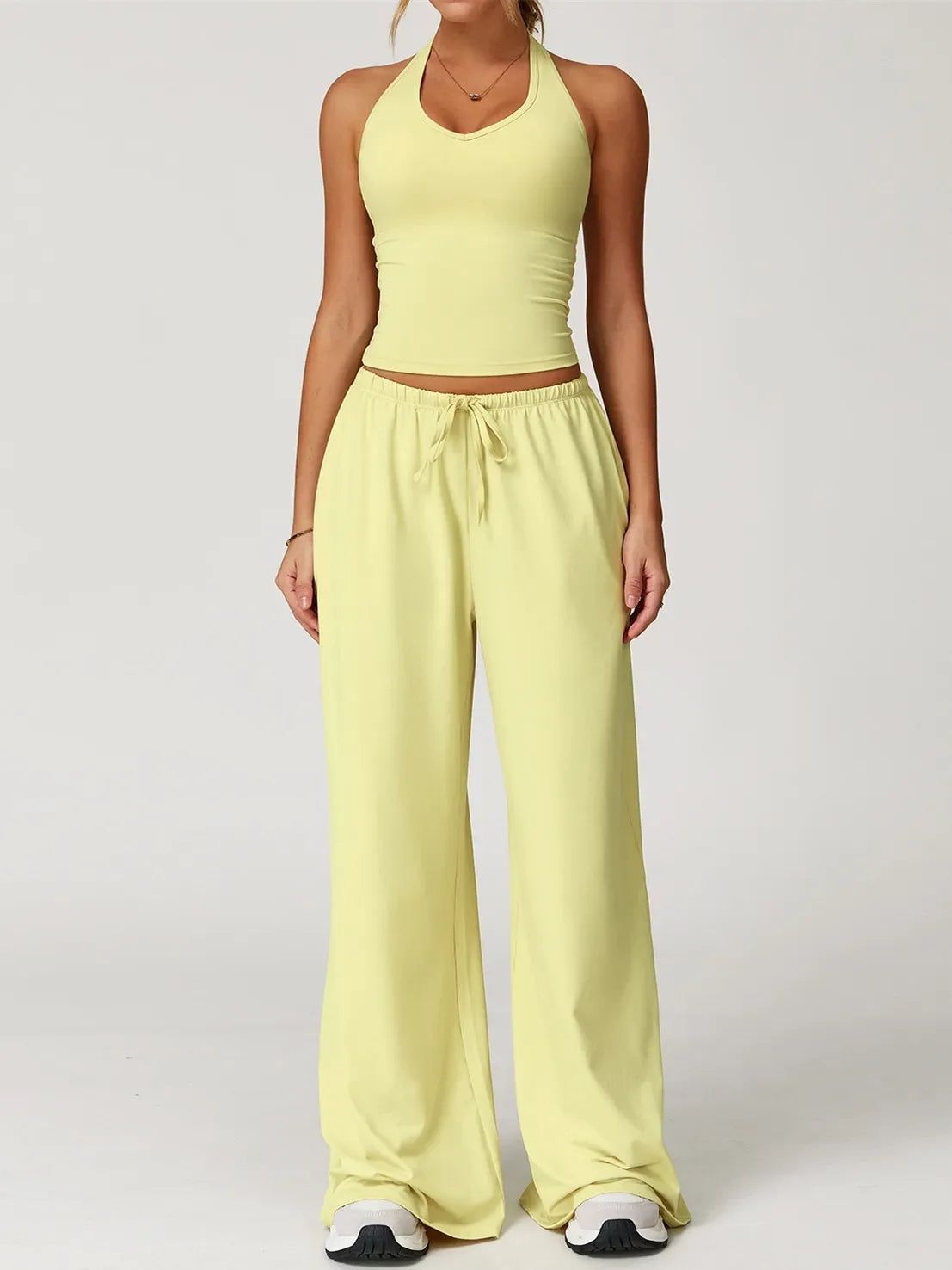 Women’s Hollow-Back Tank & High-Waist Drawstring Pants
