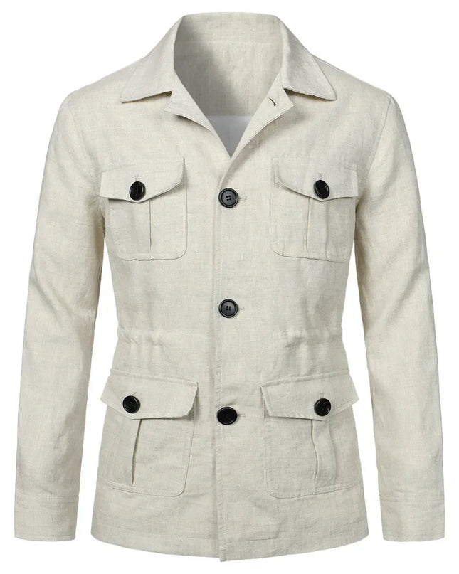 Retro British Linen Safari Jacket for Men