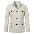 Retro British Linen Safari Jacket for Men-HighTouch
