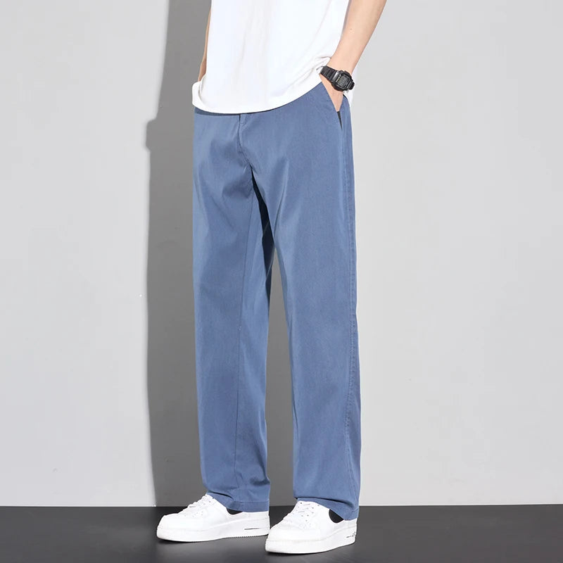 Men’s Lyocell Summer Trousers – Lightweight, Breathable Stretch Pants-HighTouch