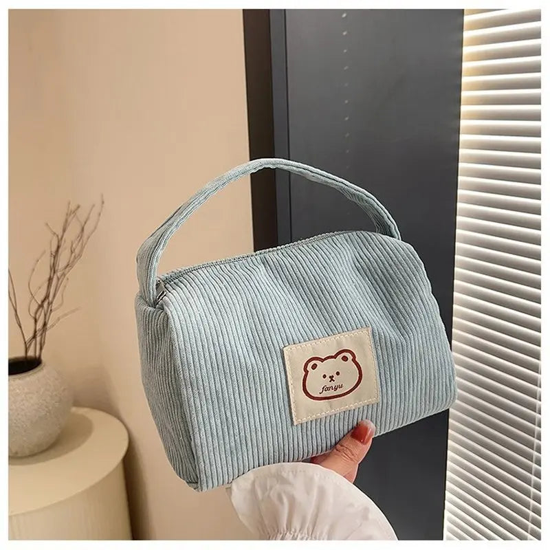 Large Capacity Makeup Bag for Women - Soft Plush Cosmetic Organizer