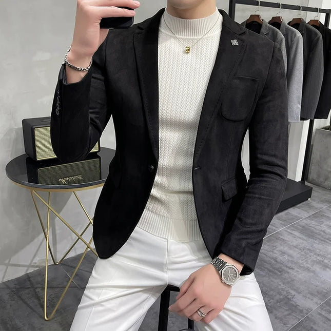 Men’s Slim Fit Suede Blazer