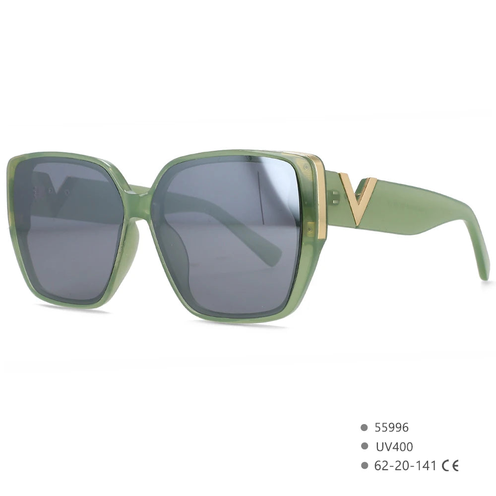 Women’s V-Logo Mirror Retro Sunglasses-HighTouch