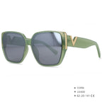 Women’s V-Logo Mirror Retro Sunglasses-HighTouch