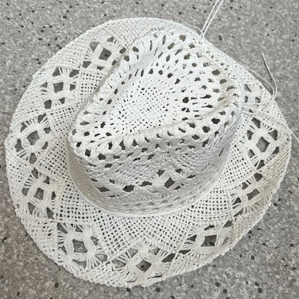 Bohemian Straw Cowboy Sun Hat – Wooden Beads