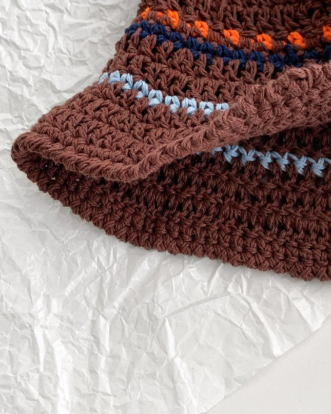 Women's Contrast Striped Knitted Fisherman Bucket Hat