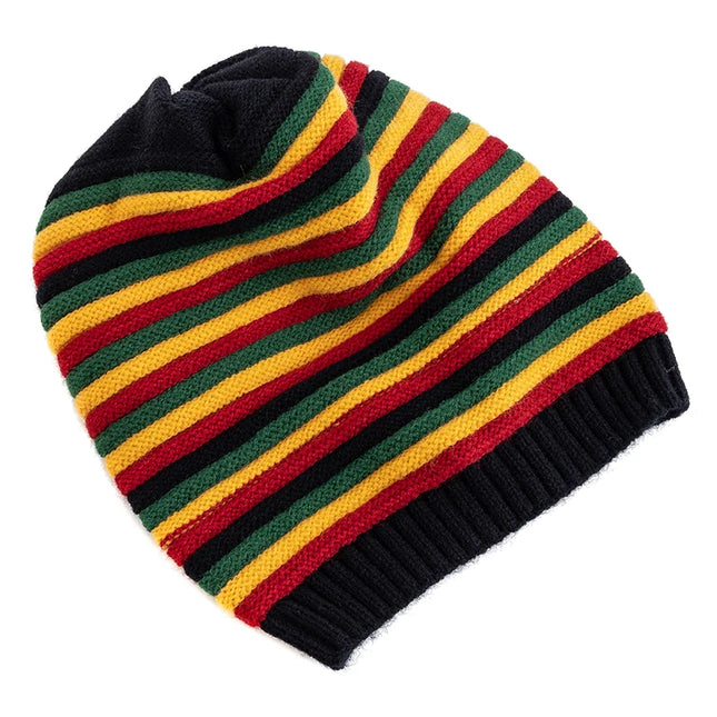 Stripes Knitted Slouchy Winter Beanie for Women