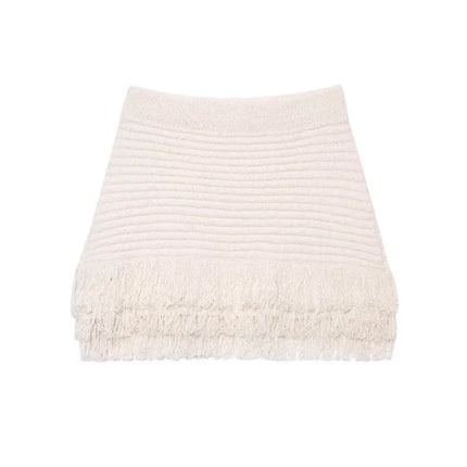 Knit Tassel Cardigan & Skirt Set