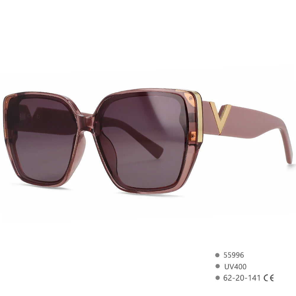 Women’s V-Logo Mirror Retro Sunglasses-HighTouch