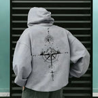 Men’s Vintage Compass Print Hoodie