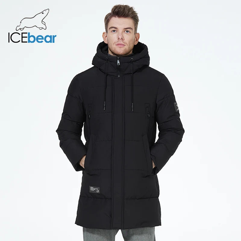 Men’s Mid-Length Cotton Puffer Parka – Insulated Winter Coat IceBear