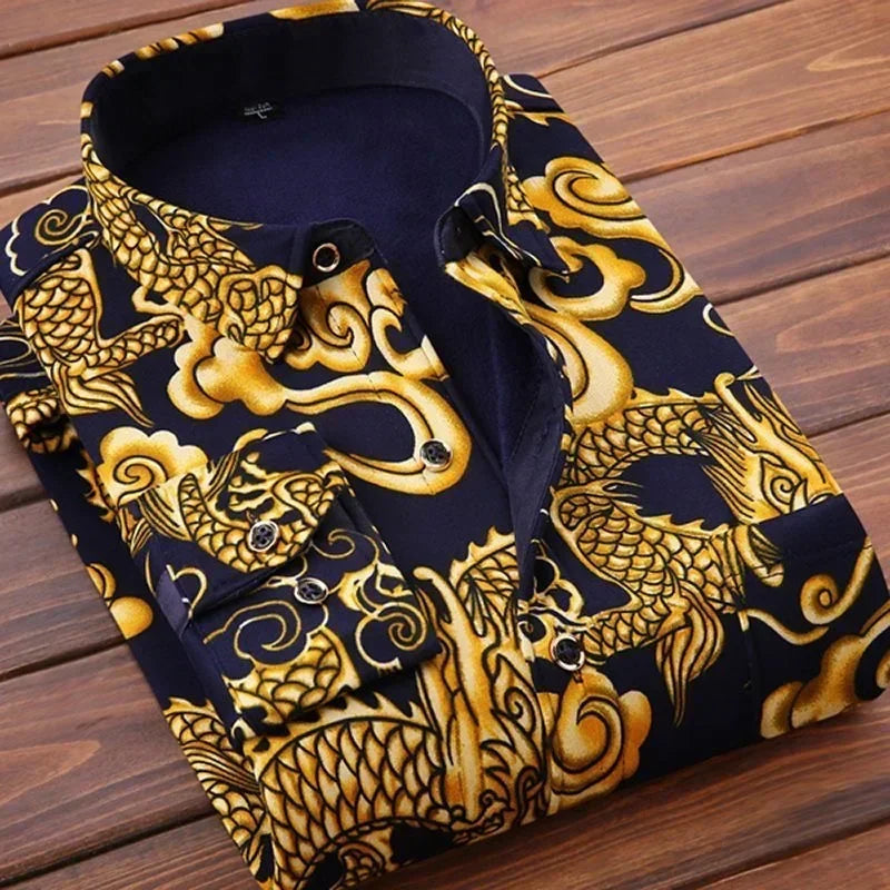 Men’s Winter Plaid Flannel Shirt – Fur Lined, Fleece‑Lined, Warm Casual Dress Shirt