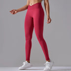 Women’s Seamless High-Waisted Cross-Over Scrunch-Butt Leggings – Lift & Shape-HighTouch