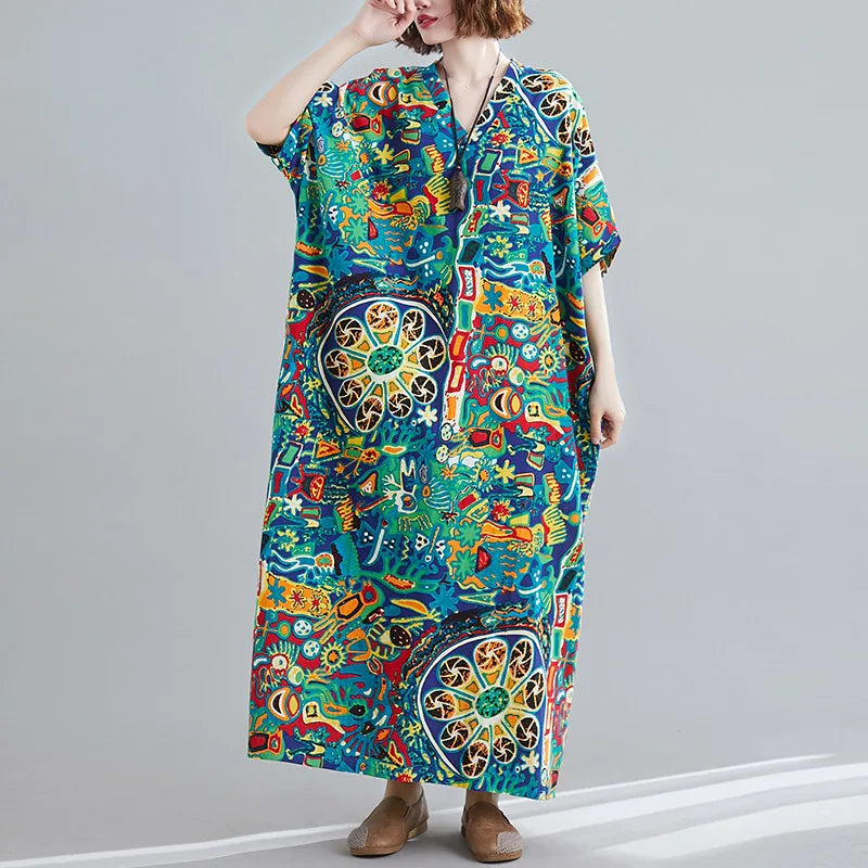 Bohemian Ethnic Summer Dress – Vintage Loose Streetwear-HighTouch