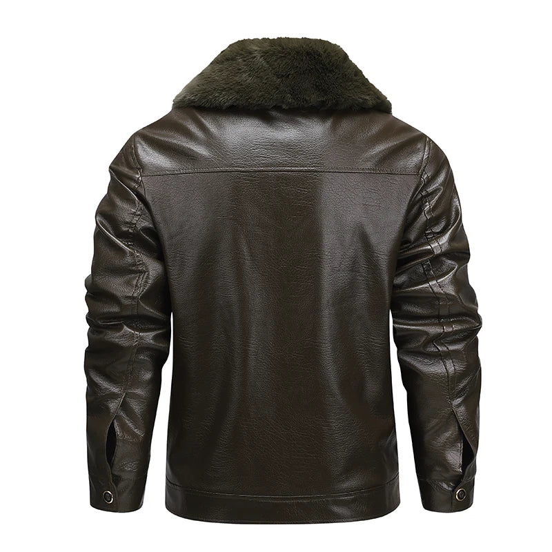 Men’s Fleece-Lined Biker Jacket-HighTouch