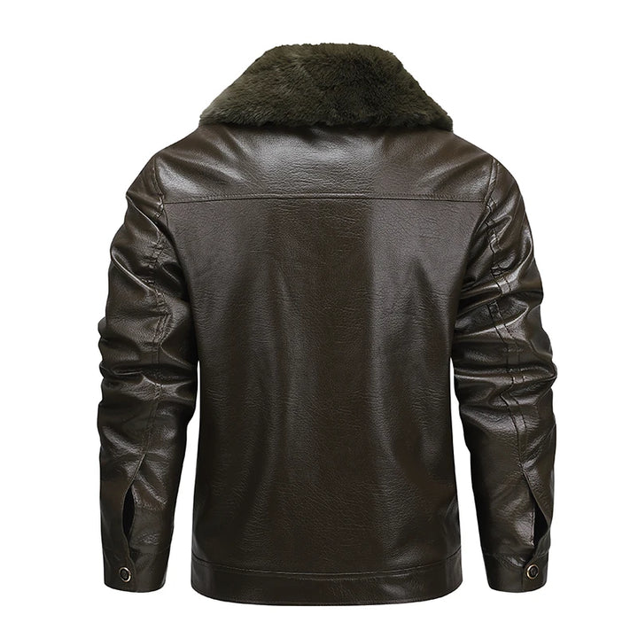 Men’s Fleece-Lined Biker Jacket-HighTouch