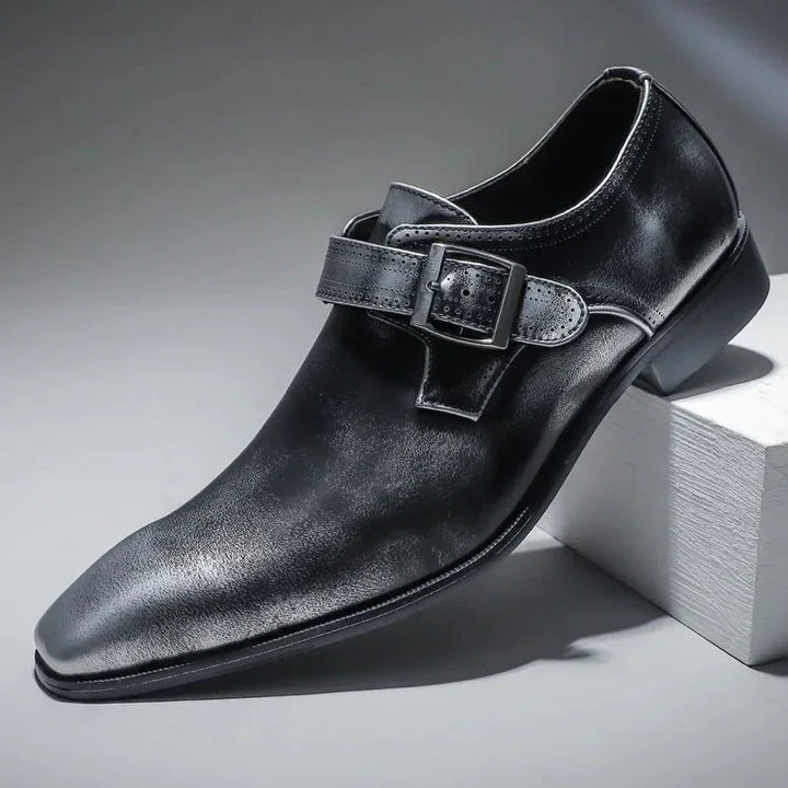 Men’s Patent Leather Dress Shoes with Buckle