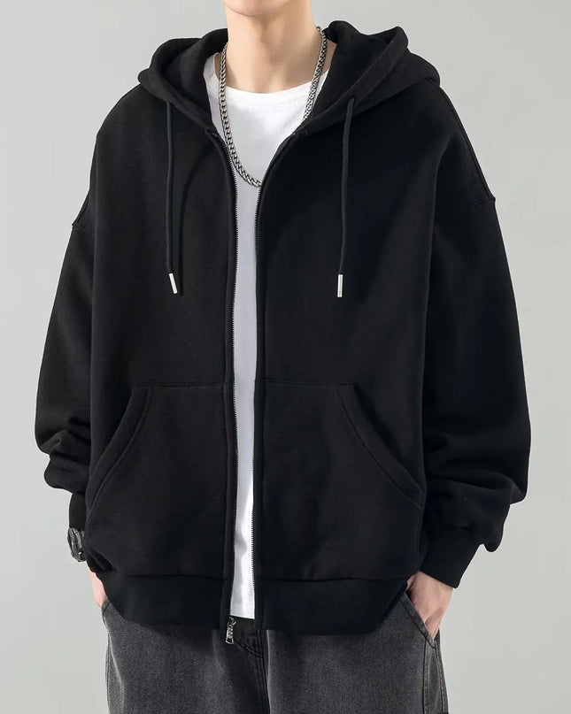 Men’s Zip-Up Hoodies Cardigan – Loose Fit