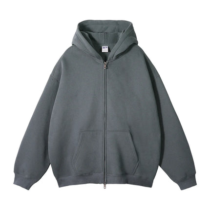 Premium Heavyweight Fleece Double‑Zip Cardigan Hoodie UK