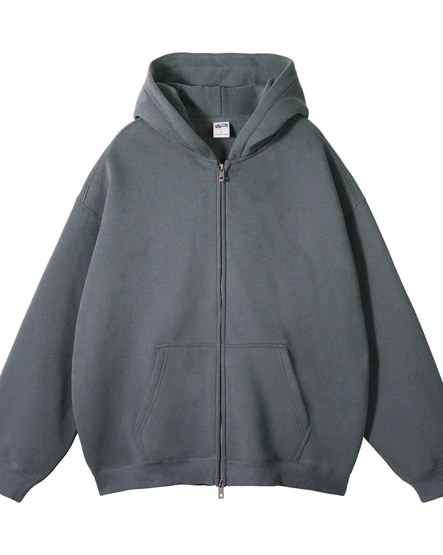 Premium Heavyweight Fleece Double‑Zip Cardigan Hoodie UK