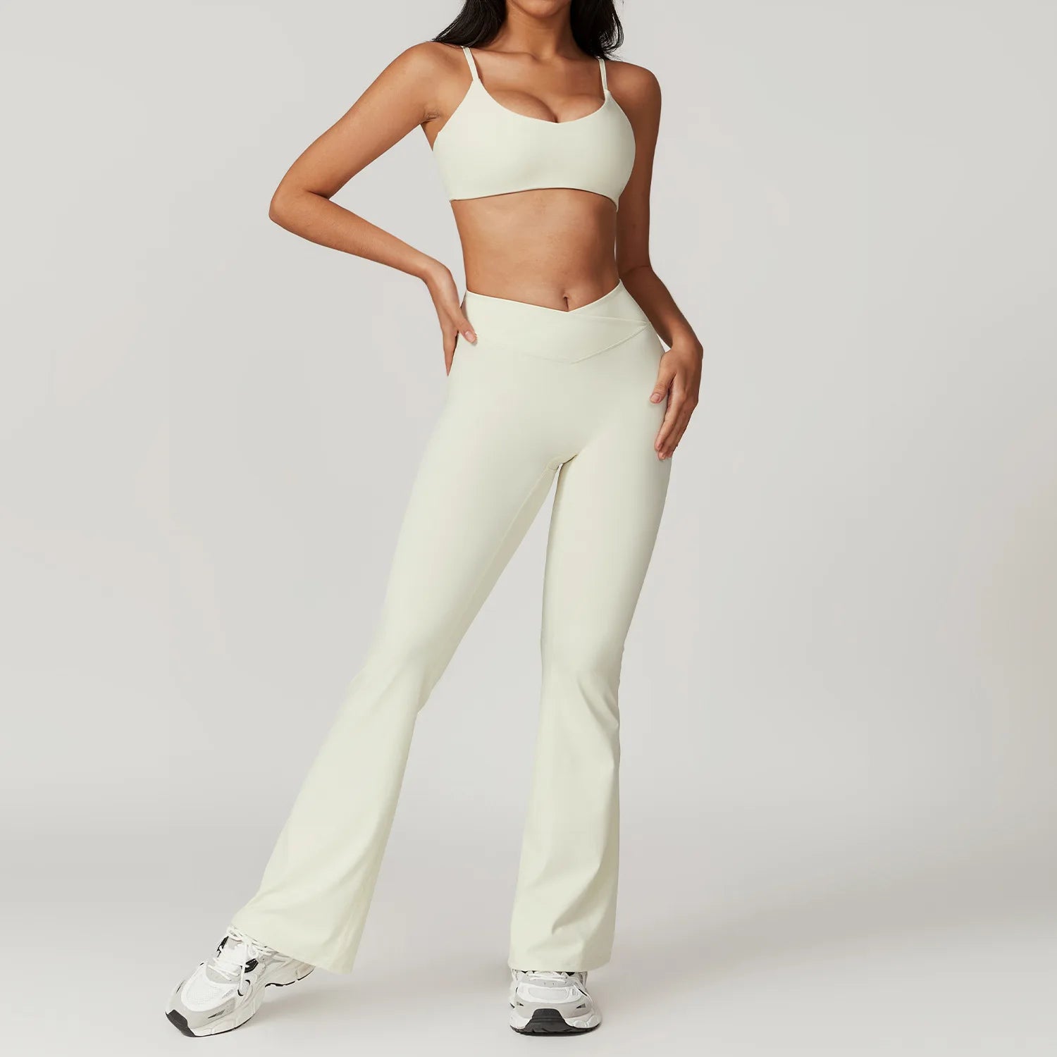 Seamless 2-Piece Yoga Set – Crop Top & High-Waist Leggings