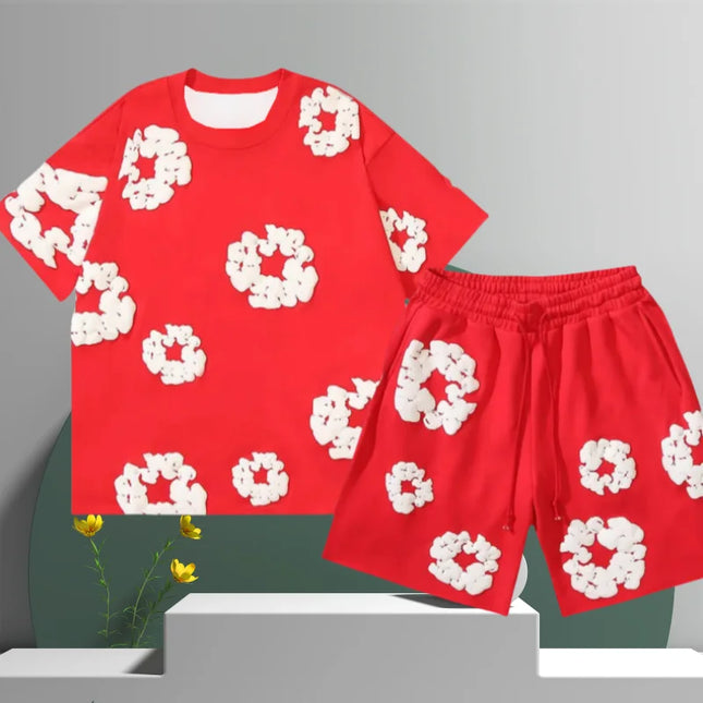 Denim Tears Cotton Flower 3D Printed Shorts Set