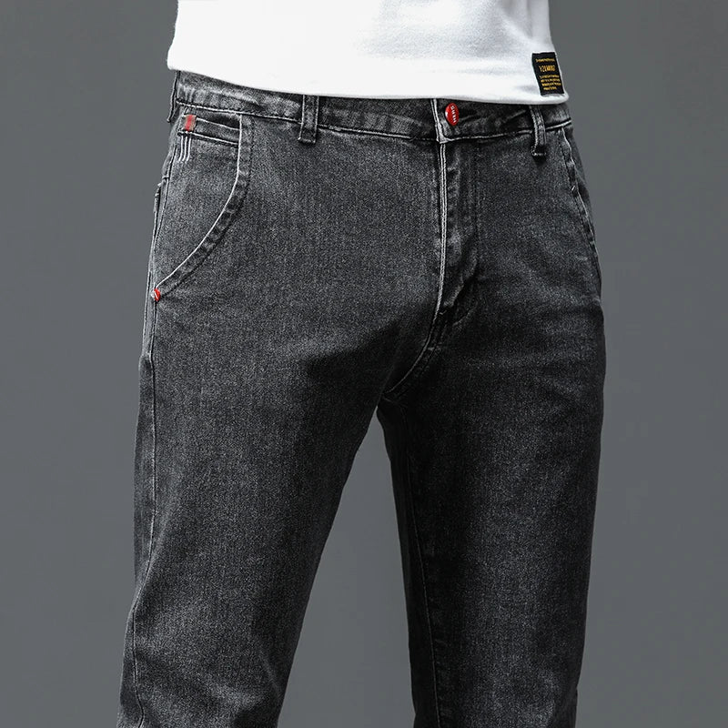 Men’s Slim Stretch Black & Dark Grey Jeans-HighTouch