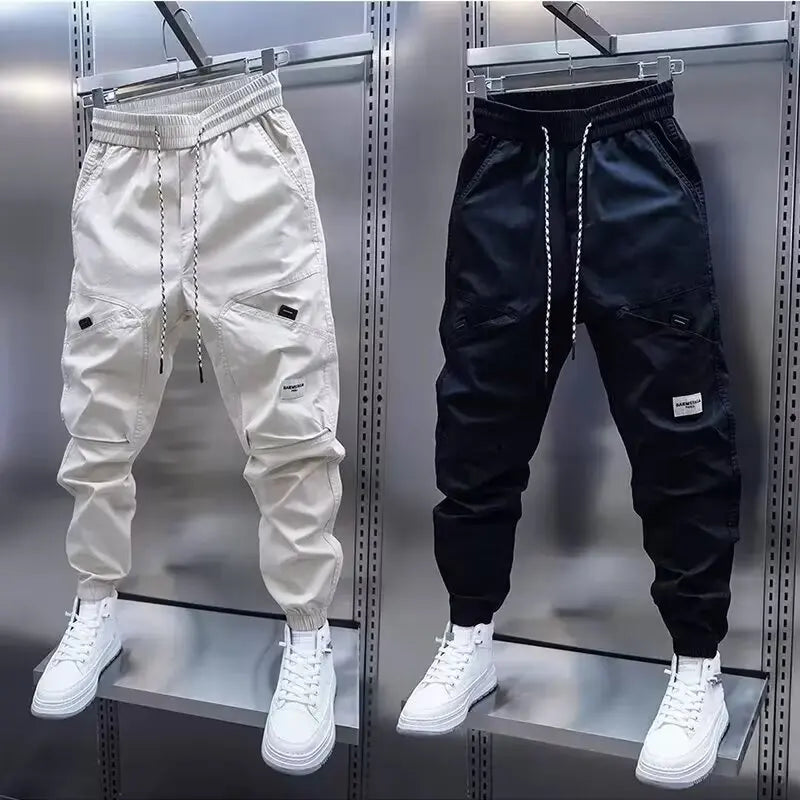 Men’s Breathable Harem-Style Straight Cargo Pants – Summer Comfort Trousers-HighTouch