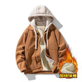 Unisex Oversized Corduroy Hoodie Jacket – Textured Winter Streetwear