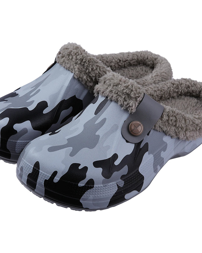 Fuzzy EVA Clogs Unisex – Waterproof Warm Plush Winter House & Garden Slippers