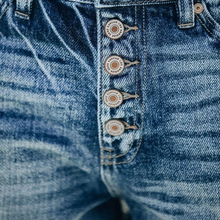 High-Waist Ripped Vintage Denim Shorts