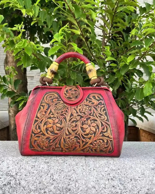MOTAORA Luxury Handmade Women Shoulder Bag Vintage Carved Leather Women's Bag 2025 trend Ladies Designer Handbags Female Bags