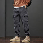 Men’s Elastic Waist Straight-Leg Casual Trousers-HighTouch