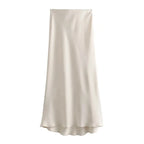 Women’s Satin High Waist Midi Skirt – Elegant Summer Office Skirt-HighTouch
