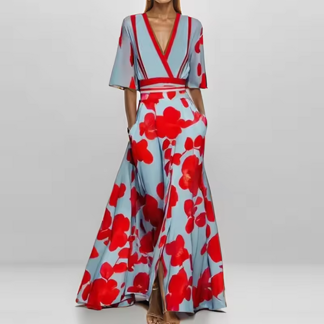 Emily | Luxury Floral Wrap Maxi Dress