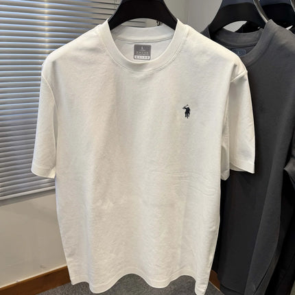 Premium Embroidered Cotton Crew-Neck Tee – High-End Casual Summer Style