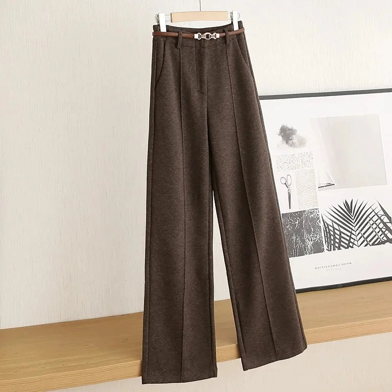 Aveline Wool Straight-Leg Trousers