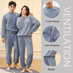Thick Coral Velvet 2-Piece Pajama Set Men-HighTouch