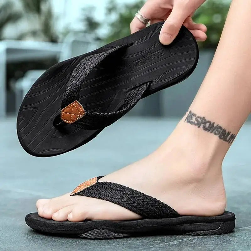 Men’s Anti-Slip Beach Flip-Flops – Lightweight & Breathable Summer Sandals-HighTouch
