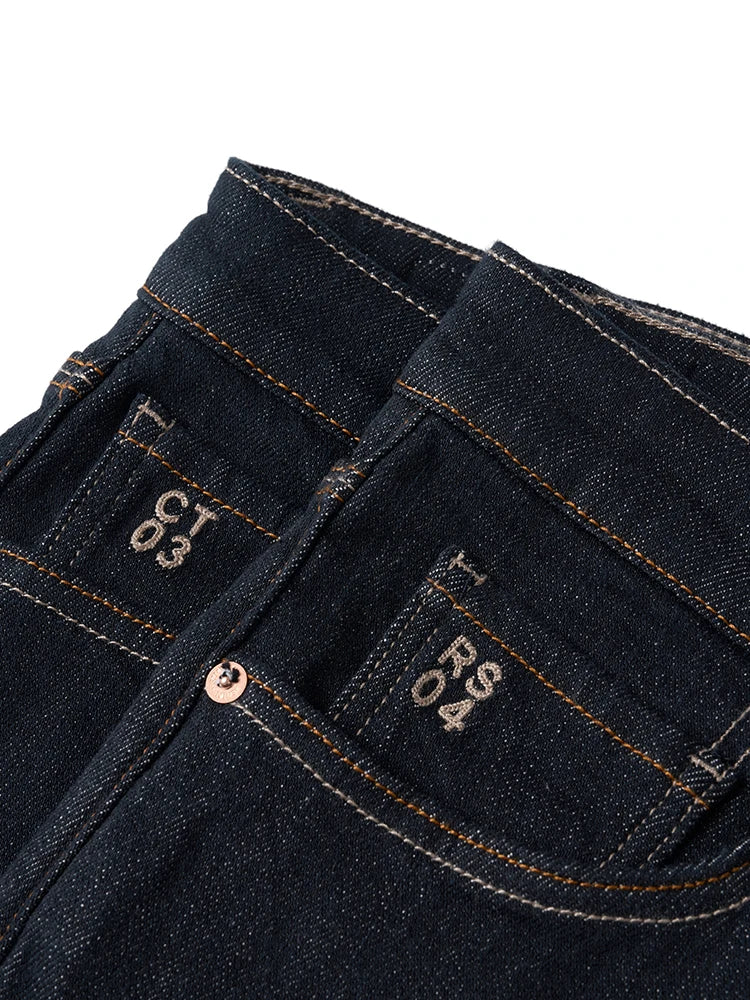 Heavyweight Fadeless Denim Jeans Men – Regular Fit Autumn Brushed Liner-HighTouch