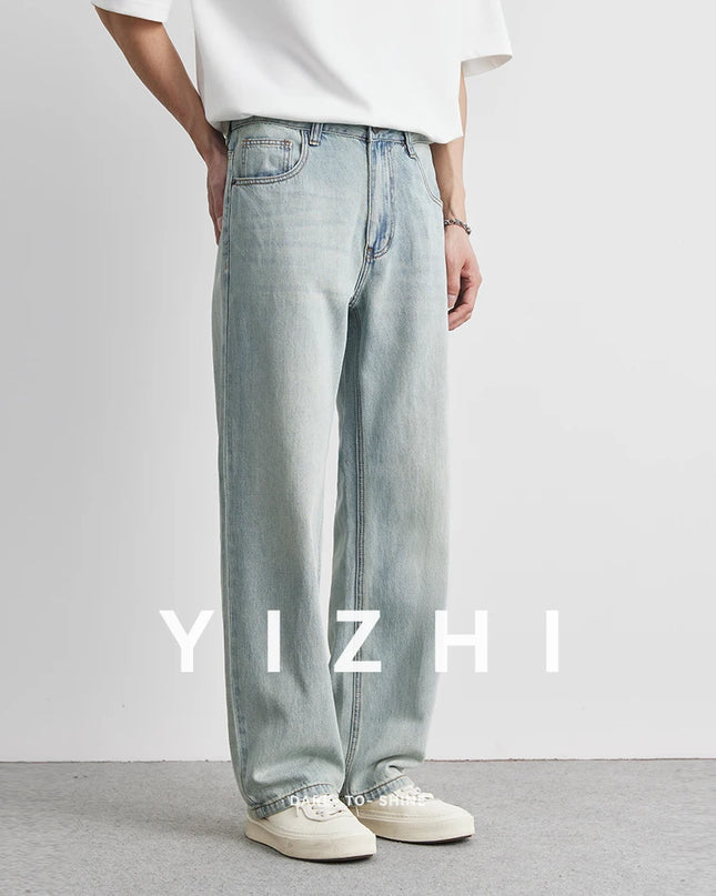 Loose Retro Lyocell Straight-Leg Jeans