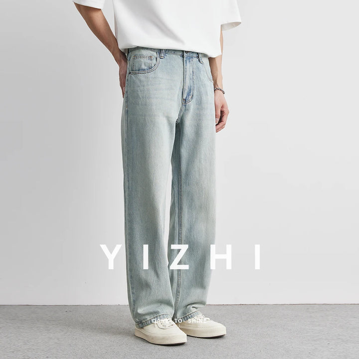 Loose Retro Lyocell Straight-Leg Jeans-HighTouch
