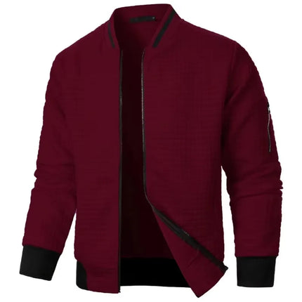 Men’s Solid Baseball Zipper Jacket