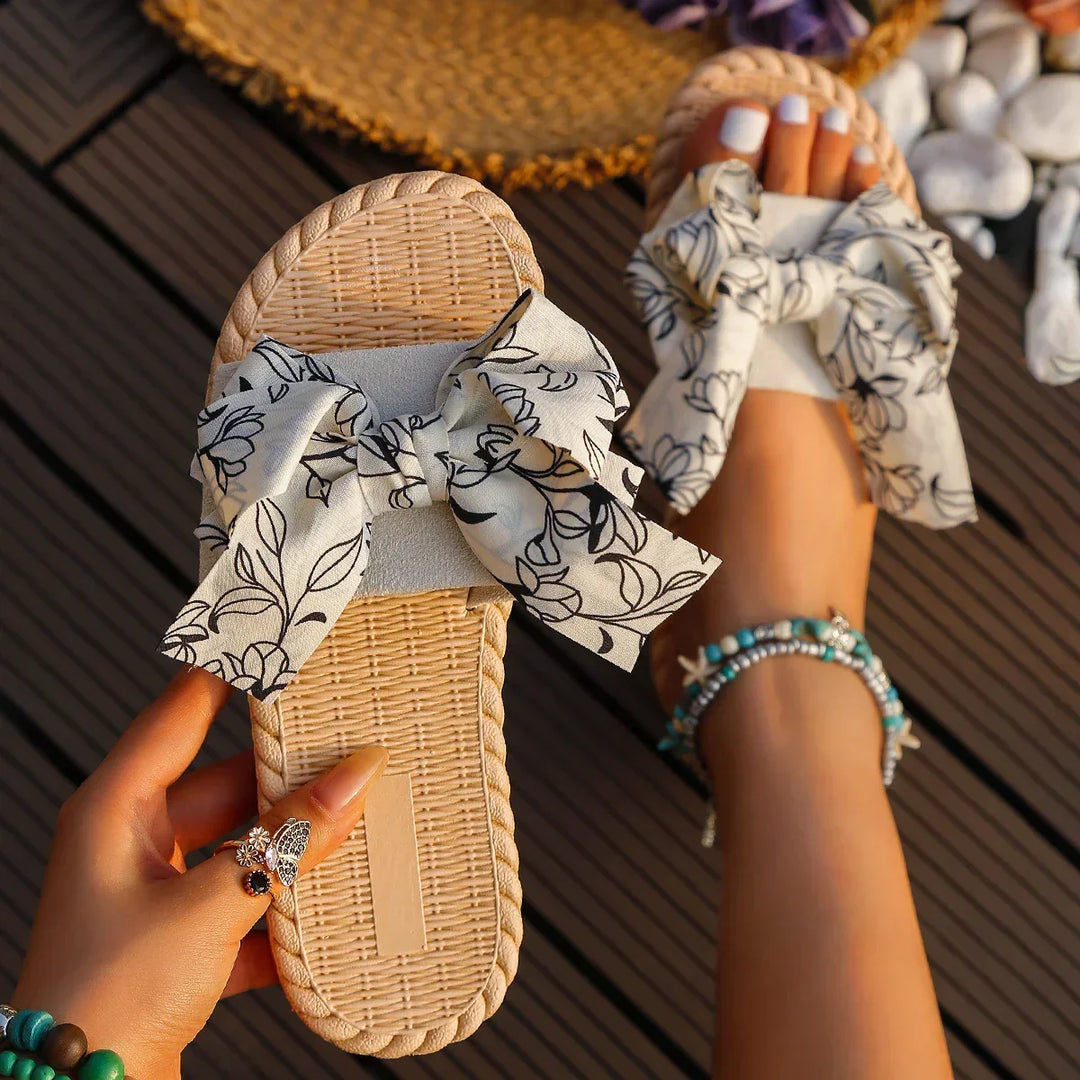 Women's Bow Sandals – Comfortable Open Toe