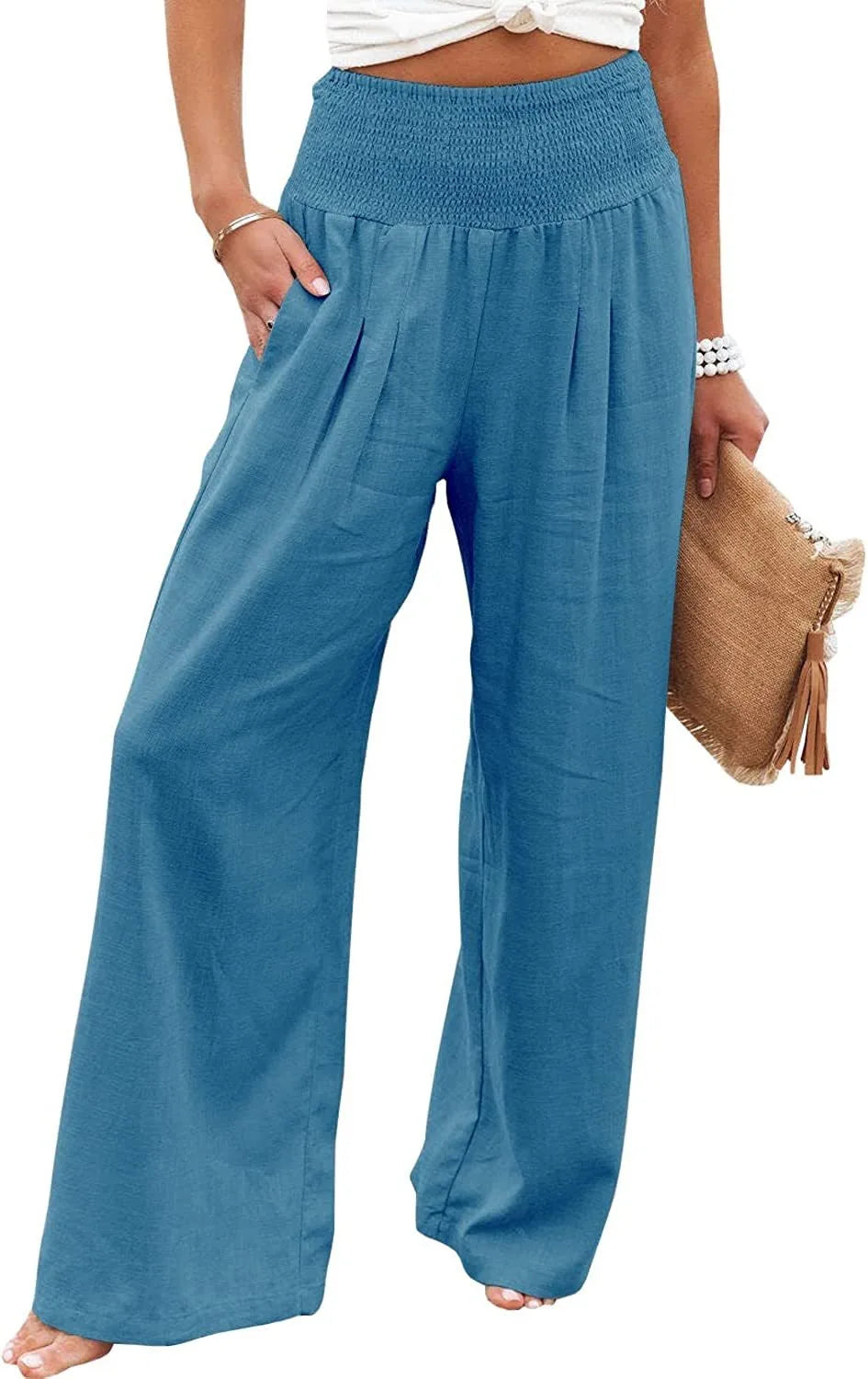 Comfort & Style – Cotton Pull-On Casual Pants for Women-HighTouch