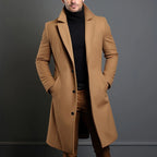Men’s Luxe Wool Trenchcoat – Mid-Long Warm Business Overcoat-HighTouch